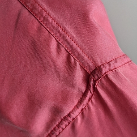 𝅺VINTAGE Kikomo Bright Pink Silk Button Down Blouse M Retro - Picture 8 of 14